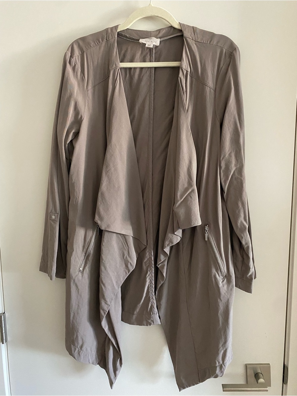 Eliane Rose Women's Taupe Draped Open Jacket